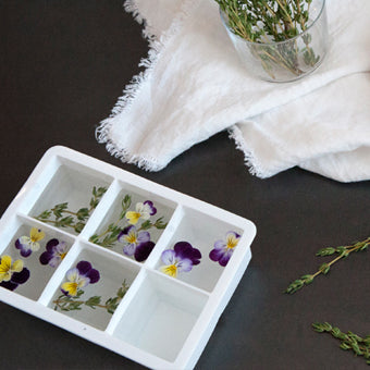 Edible Flower + Herbed Ice Cubes