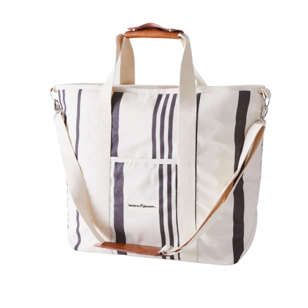 Business & Pleasure Striped Canvas Cooler Tote Bag