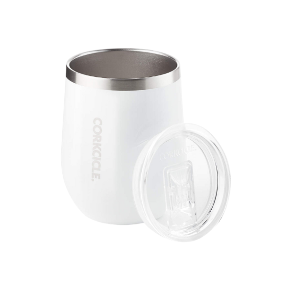 Corkcicle ® White Insulated Wine Tumbler with Lid