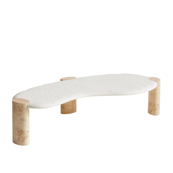 Crate & Barrel x Athena Calderone Sassolino Concrete and Burl Wood Coffee Table