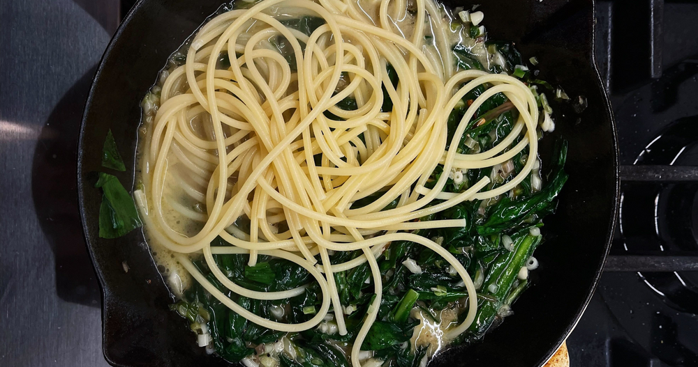 Spaghetti With Ramps, Lemon, and Pecorino