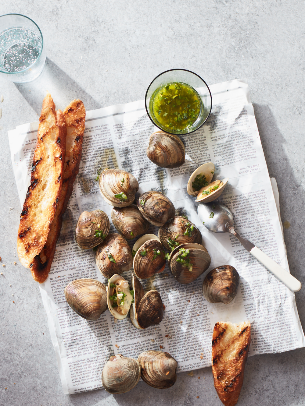 Grilled Clams with Jalapeno-Herb Butter